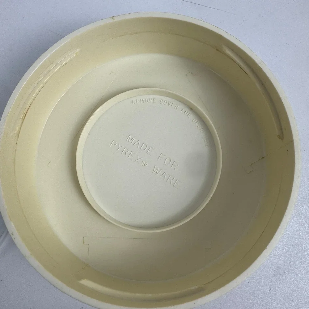 Vtg Pyrex Natures Bounty Glass Canister with Lid Vegetable Pattern Made in‎ USA